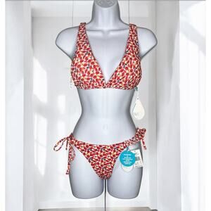WET Coquelicot - Karmela Top Classic Bikini Swimsuit Poppy Print Women's S NWT